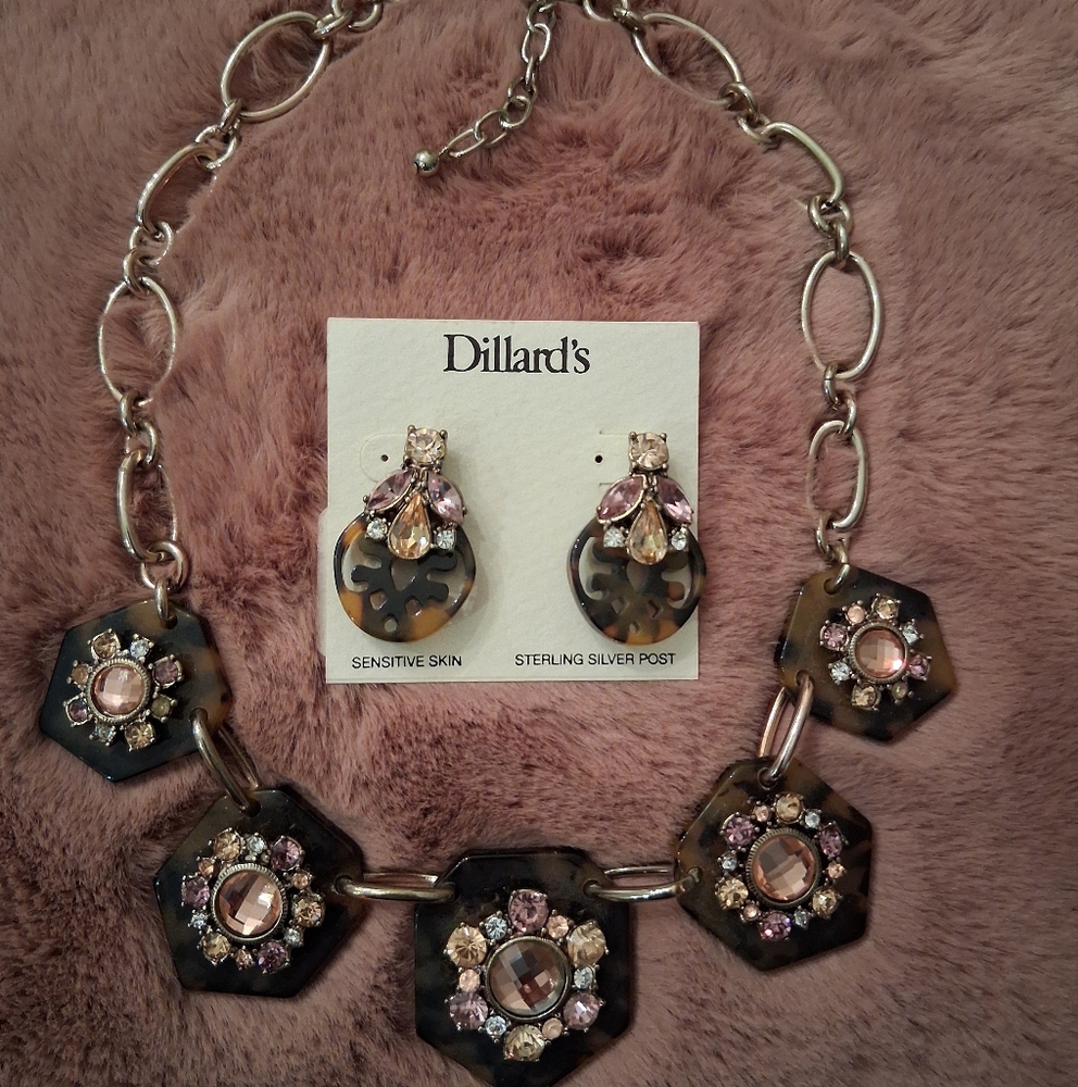 Dillards Necklace & Earring Set.